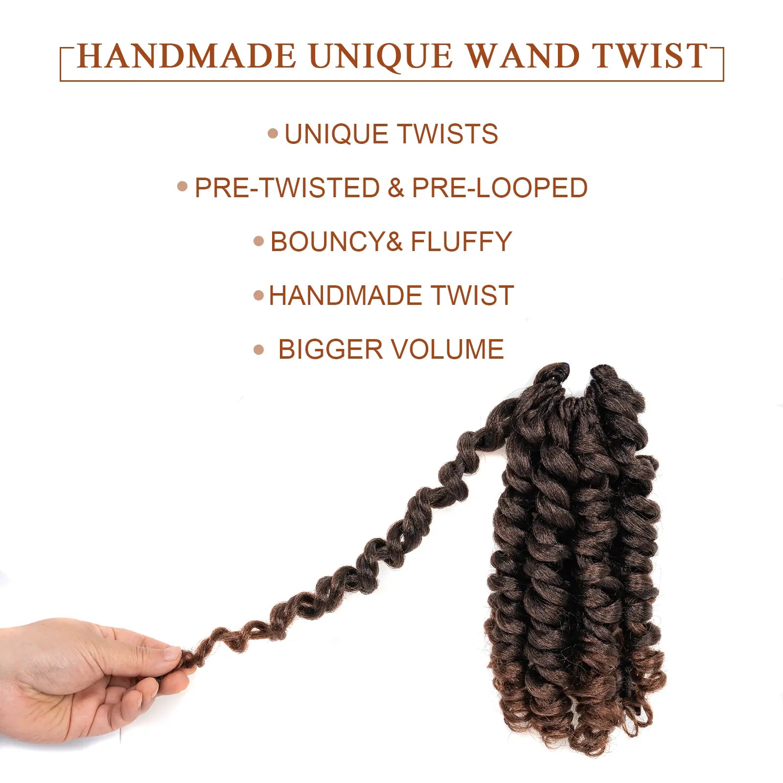 Clearance | Toyotress Wand Twist Crochet Hair | 10-12 Inch Natural Black Pre-twisted Jamaican Bounce Wand Twist Crochet Braids Synthetic Braiding Hair Extensions Toyotress